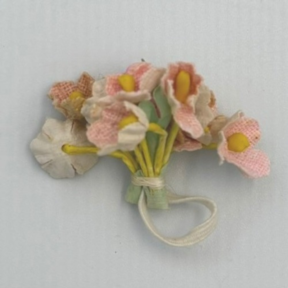 Vintage Barbie-Sized Doll Bouquet – Pink & Yellow Floral Accessory